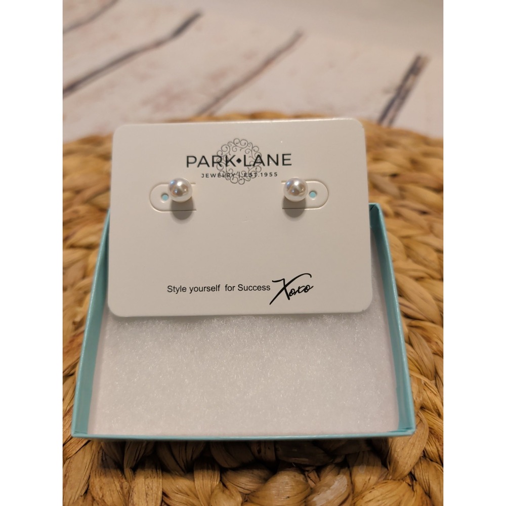 Park Lane Gold Tone Faux Pearl Stud Earrings  NIB